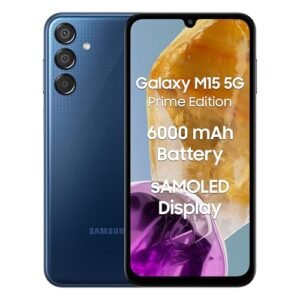 Samsung Galaxy M15 5G Prime Edition (Blue Topaz,8GB RAM,128GB Storage) | Super AMOLED Display| 50MP Triple Cam| 6000mAh Battery| MediaTek Dimensity 6100+ | 4 Gen. OS Upgrade & 5 Year Security Update