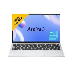 Acer Aspire 3 Laptop Intel Core Celeron N4500 Processor Laptop (8 GB LPDDR4X SDRAM/256 GB SSD/Win11 Home/38 WHR/HD Webcam) A325-45 with 39.63 cm (15.6″) HD Display, Pure Silver, 1.5 KG