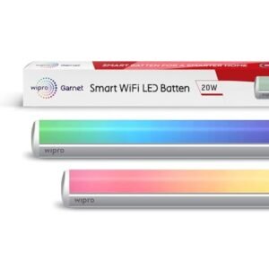 Wipro Wipro Next Smart Wi-Fi 20W CCT+RGB LED Batten, LED Smart Tube Light with Music Sync Function, Compatible with Amazon Alexa and Google Assistant (16M Colours + Dimmable) Pack of 1