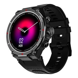 Noise Force Rugged & Sporty 1.32″ Bluetooth Calling Smart Watch, 550 NITS, 7 Days Battery, AI Voice Assistance, Smart Watch for Men (Jet Black)