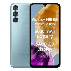 Samsung Galaxy M15 5G Prime Edition (Celestial Blue,6GB RAM,128GB Storage)| Super AMOLED Display| 50MP Triple Cam| 6000mAh Battery| MediaTek Dimensity 6100+| 4 Gen. OS Upgrade & 5 Year Security Update